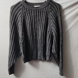 Gray Ribbed Women's Sweater